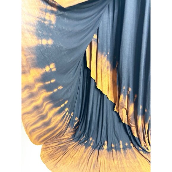 Vocal Large Goth Hi-low Dress Embellished Wings Soft Rayon/Span USA Black Unworn - Picture 4 of 9